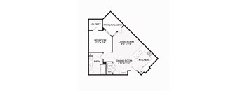 A black and white image of a floor plan for a home.