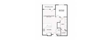 Aura Apache New Apartments in Tempe, Arizona A1m2 Floor Plan