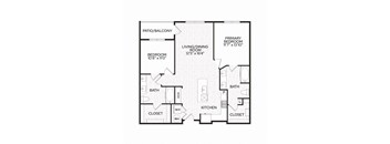 Aura Apache New Apartments in Tempe, Arizona B2m2 Floor Plan