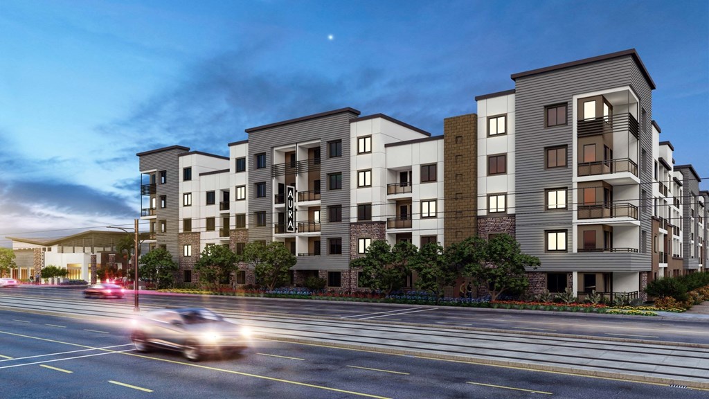 Aura Apache New Apartments in Tempe, Arizona Exterior Rendering Aura Apache New Apartments in Tempe, Arizona Exterior Rendering