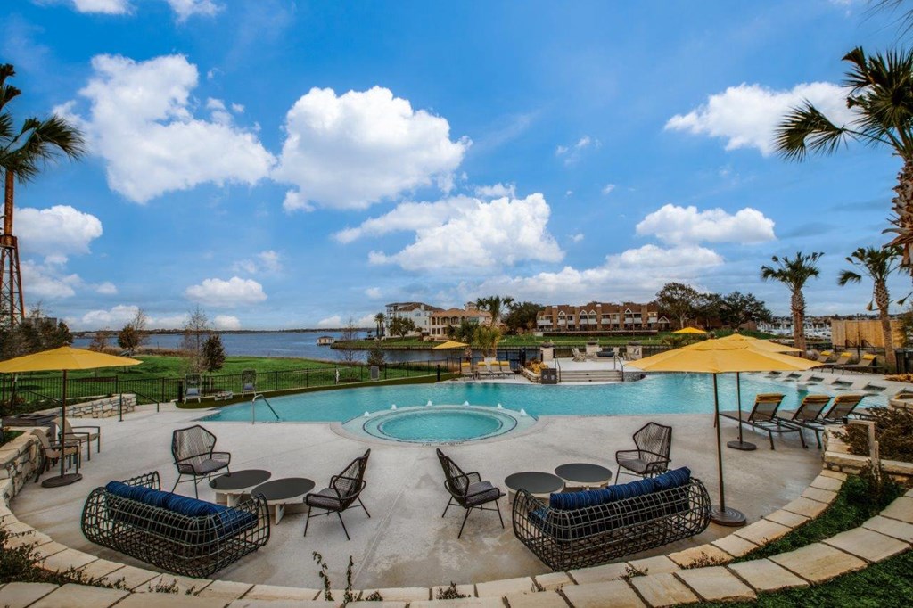 Aura Beacon Island Pool with Lounge Chairs