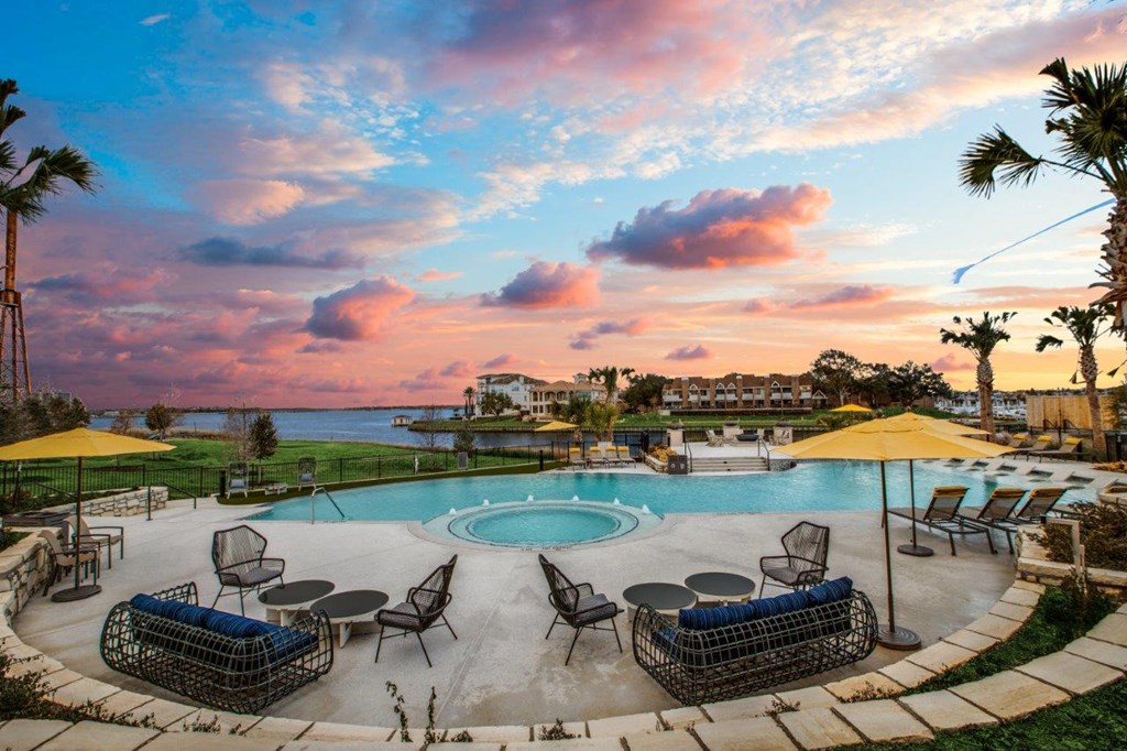 Aura Beacon Island Pool with Lounge Chairs