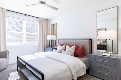 Aura Main Street Apartments in Lewisville, Texas Model Bedroom