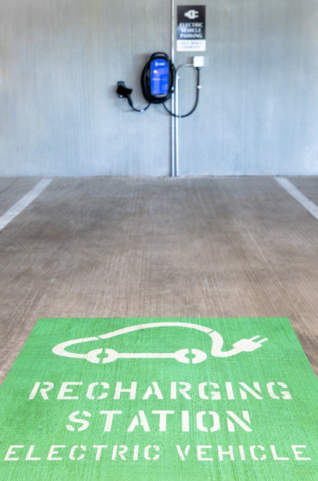 A recharging station for electric vehicles is shown.