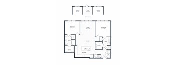 A black and white image of a floor plan for a B71 variation.