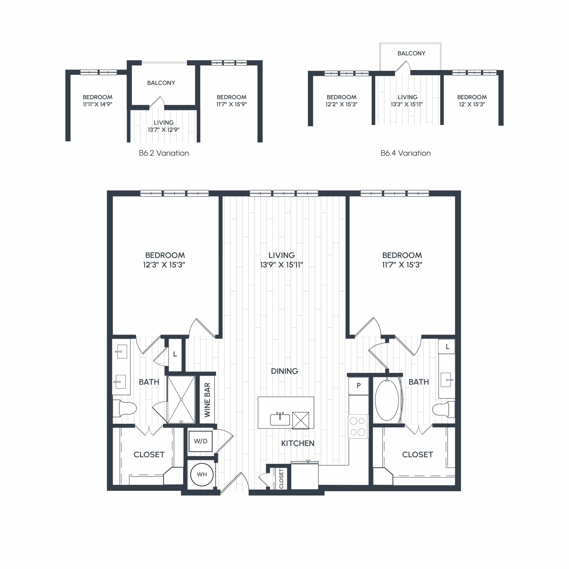 Aura Northline Apartments in Plano, Texas Two Bedroom Floor Plan