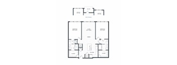Aura Northline Apartments in Plano, Texas Two Bedroom Floor Plan