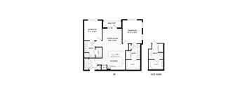 Aura Southgate B1.3 ANSI Floor Plan
