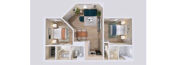 Avail Sandy Springs Apartments in Sandy Springs, Georgia 2 Bedroom Floor Plan