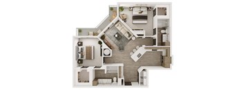 a1 floor plan  1 bedroom with 2 baths  1192 square feet