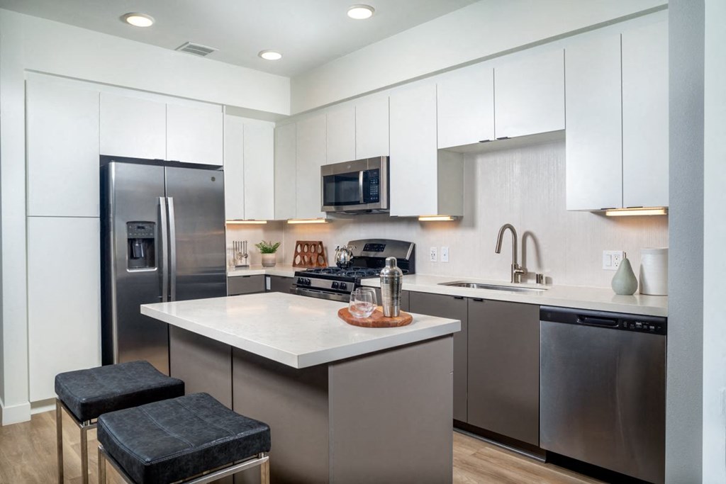 Park on First Apartments A2 Model Kitchen