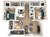Morada Rise Apartments Awake 3D Floor Plan Morada Rise Apartments Awake 3D Floor Plan