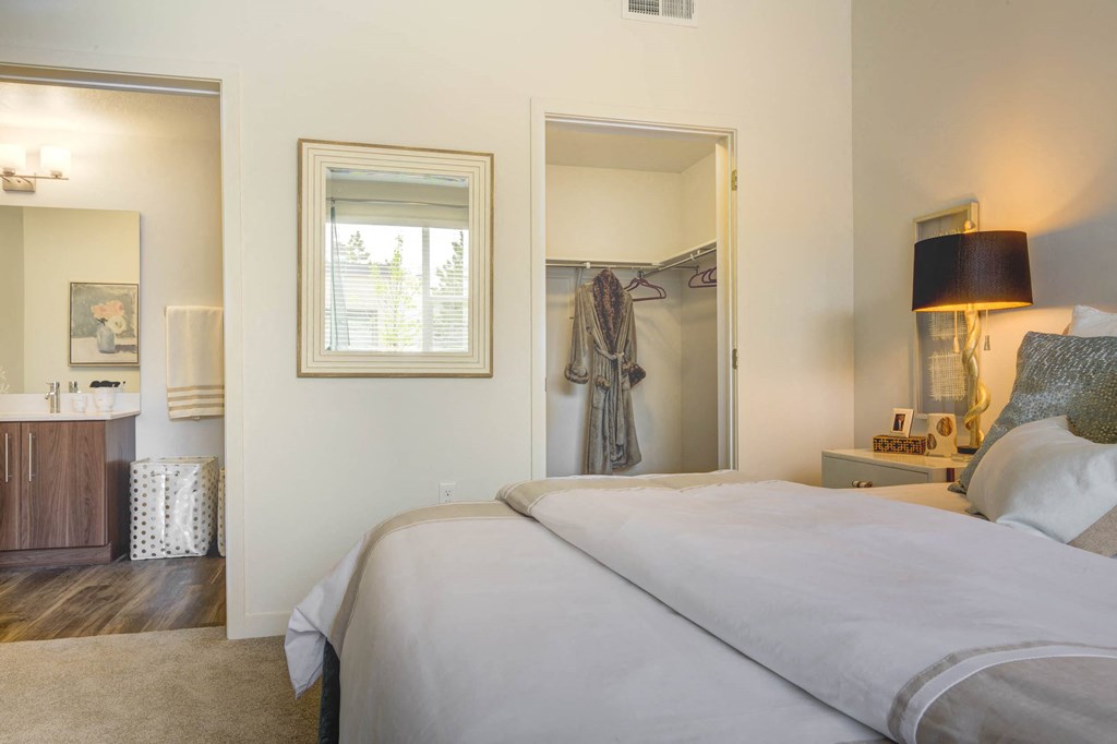 bedroom in a bedroom plus den unit.