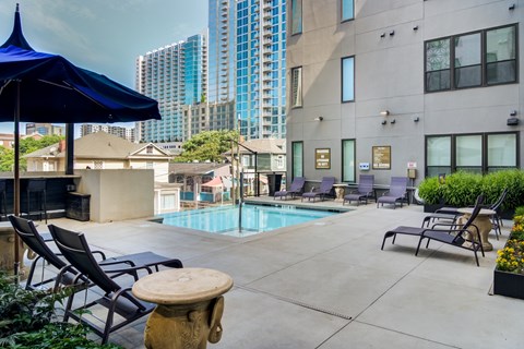 Axis Midtown Apartments in Atlanta, Georgia Pool and Lounge Chairs