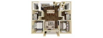 LeVante at Valley Vista Apartments B1 3D Floor Plan
