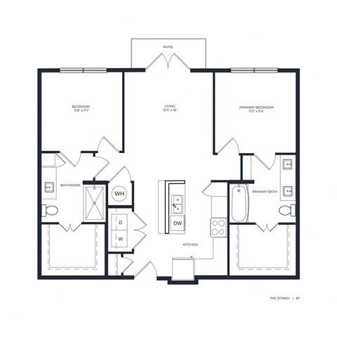 The Storey Apartment Homes B1 2D Floor Plan