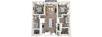 Corban Farms at Cane Ridge Apartments B1 3D Floor Plan