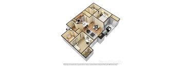 Villas at Meadow Springs 2x2 A 3D Floor Plan