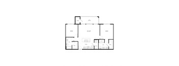 Northside at the Woodlands Two Bedroom Two Bathroom B1 Floor Plan