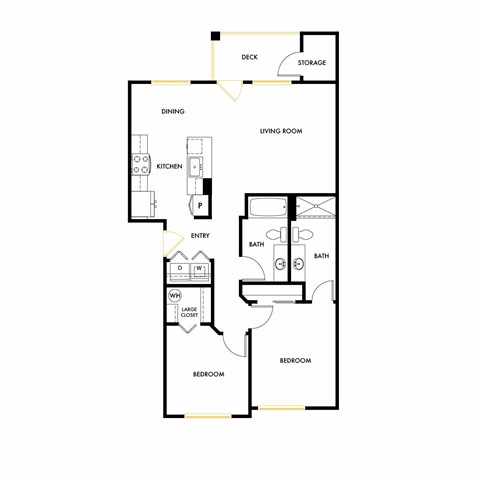 A black and white image of the floor plan