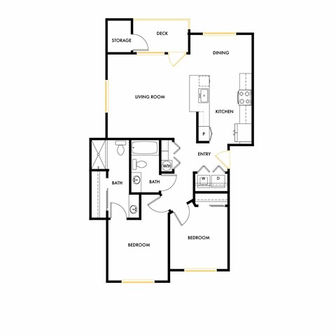 A black and white image of the floor plan