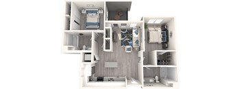 Park on First Apartments B2.1 3D Floor Plan