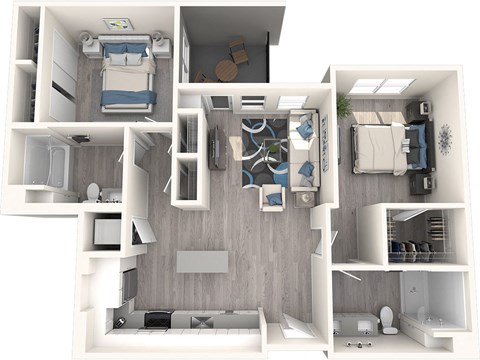 Park on First Apartments B2.1 3D Floor Plan