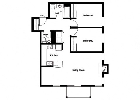 Collins Circle Apartments 2D Floor Plan - B1