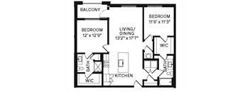 Avenue64 Luxury Apartments in O'Fallon, Missouri B1 Floor Plan