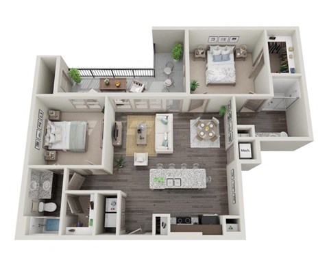 Cromwell at Plum Creek Apartments B2 Floor Plan