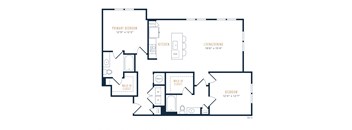 Allora Cinco Ranch Apartments B2 2D Floor Plan