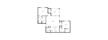 Northside at the Woodlands Two Bedroom Two Bathroom B2 Floor Plan