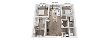The Raleigh at Sloan's Lake Apartments in Denver, Colorado Two Bedroom Floor Plan