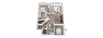 The Raleigh at Sloan's Lake Apartments in Denver, Colorado Two Bedroom Floor Plan
