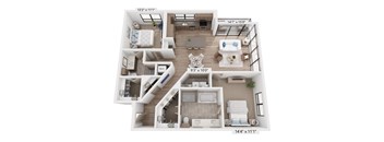 The Raleigh at Sloan's Lake Apartments in Denver, Colorado Two Bedroom Floor Plan