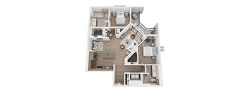 The Raleigh at Sloan's Lake Apartments in Denver, Colorado Two Bedroom Floor Plan