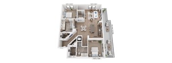 The Raleigh at Sloan's Lake Apartments in Denver, Colorado Two Bedroom Floor Plan