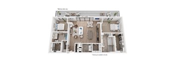 The Raleigh at Sloan's Lake Apartments in Denver, Colorado Two Bedroom Floor Plan