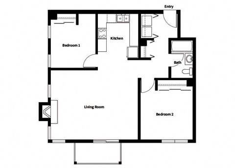 Collins Circle Apartments 2D Floor Plan - B2