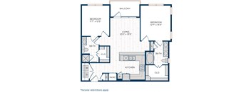 Aura Thirty2 Apartments B3.1 AF Income Restricted Floor Plan