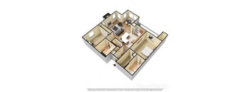 Villas at Meadow Springs 2x2 C 3D Floor Plan