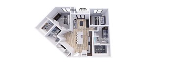 A diagram of a house layout with labeled rooms.