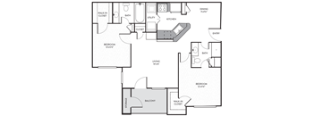 A black and white image of a house floor plan.