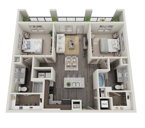 Cromwell at Plum Creek Apartments B3 Floor Plan
