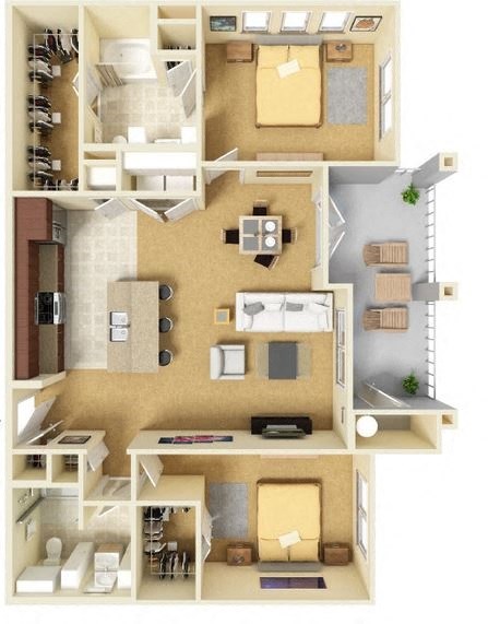 Landmark Conservancy Apartments B3 Floor Plan