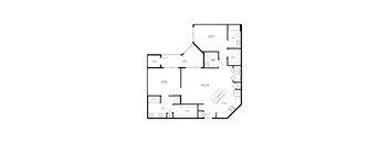 Northside at the Woodlands Two Bedroom Two Bathroom B3 Floor Plan