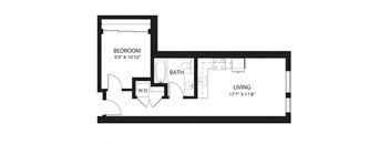 Vela Apartments B3 Open Floor Plan