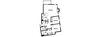 Collins Circle Apartments 2D Floor Plan - B3
