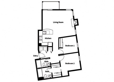 Collins Circle Apartments 2D Floor Plan - B3
