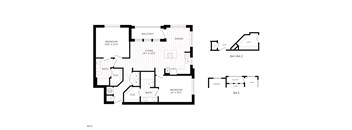 Aura 3Twenty Apartments B4-4.1-4.2 Floor Plan with varying front entry and bedroom layout